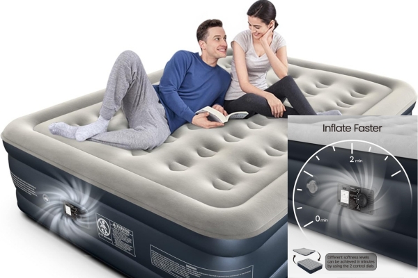 couple sitting iDOO King Air Bed